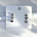 Dainty Split-Shape Silvery Earrings (Set of 3 Pairs)