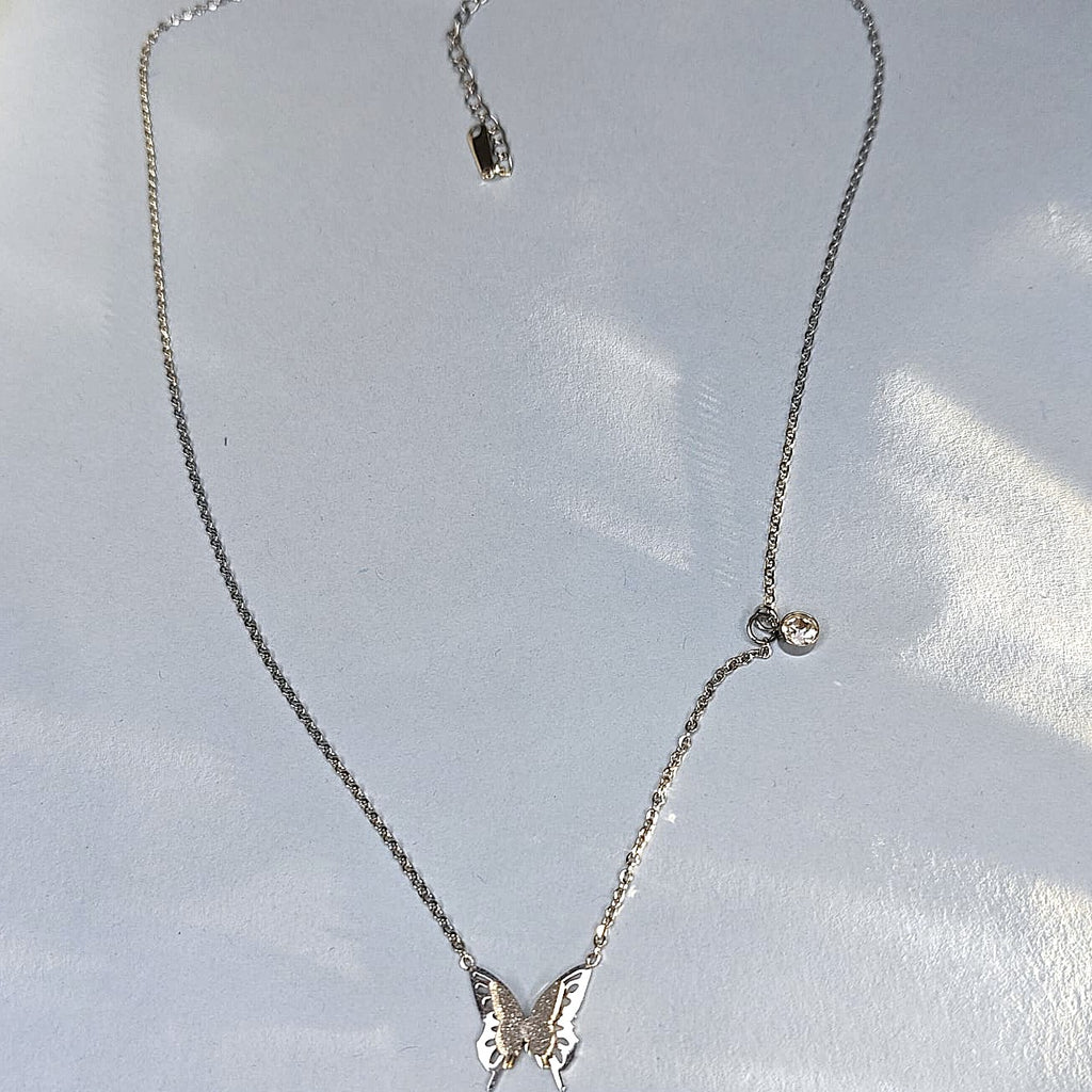 The Silvery Butterfly Necklace (Stainless Steel)