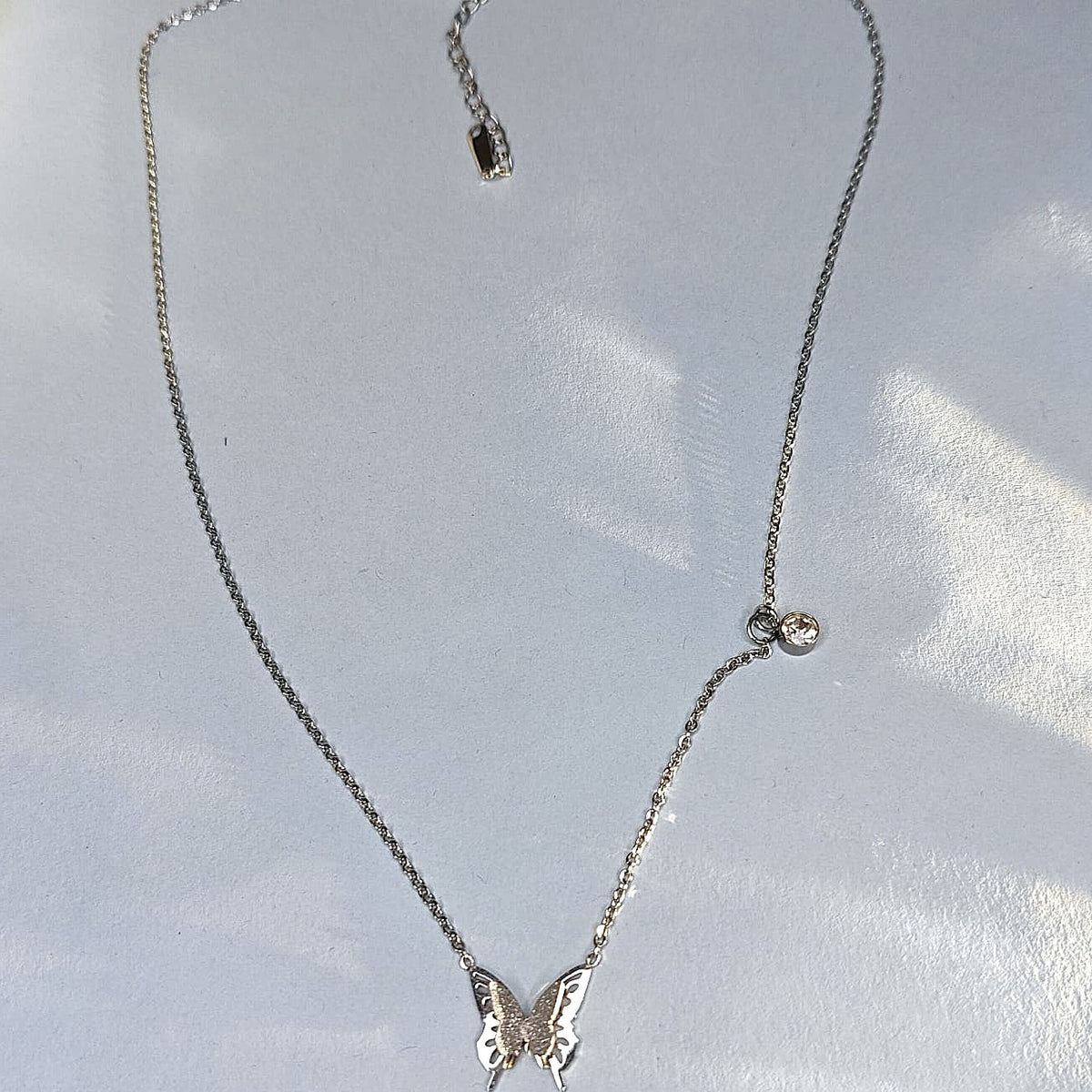 The Silvery Butterfly Necklace (Stainless Steel)