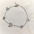 The Butterfly Glow Bracelet: Silver Butterfly & Crystal Charm
