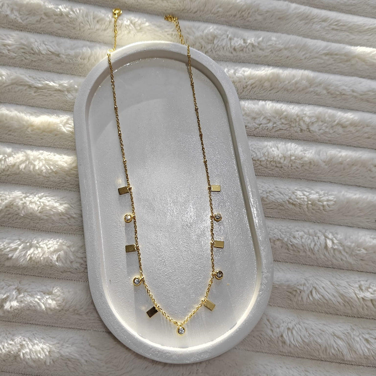 The Golden Spark Drops Necklace (Stainless Steel)