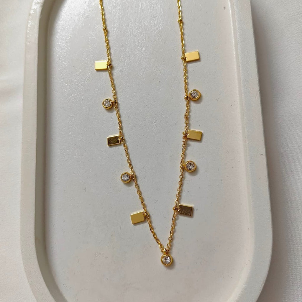 The Golden Spark Drops Necklace (Stainless Steel)
