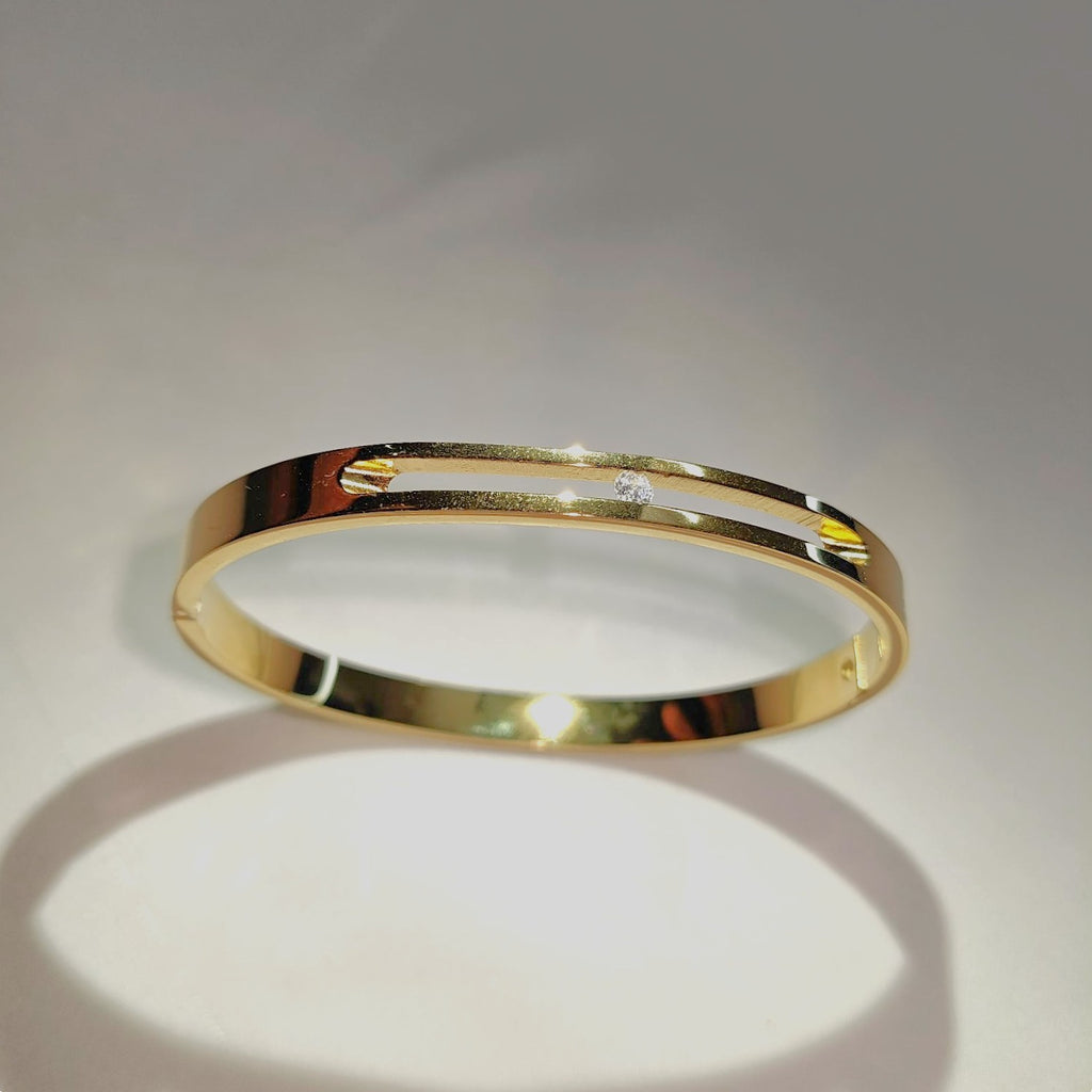 The Nova Bangle: Floating Sparkle Bangle (Stainless steel)
