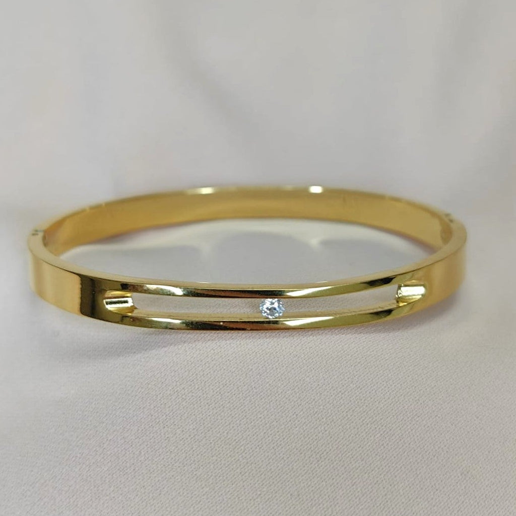 The Nova Bangle: Floating Sparkle Bangle (Stainless steel)