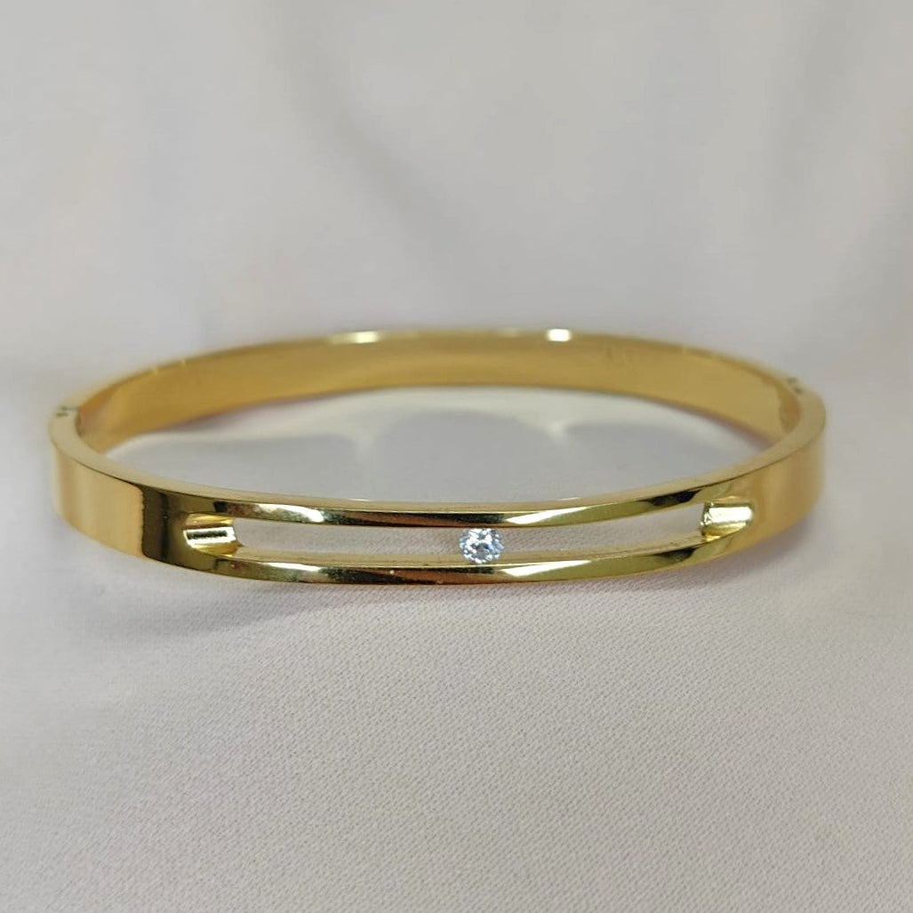 The Nova Bangle: Floating Sparkle Bangle (Stainless steel)